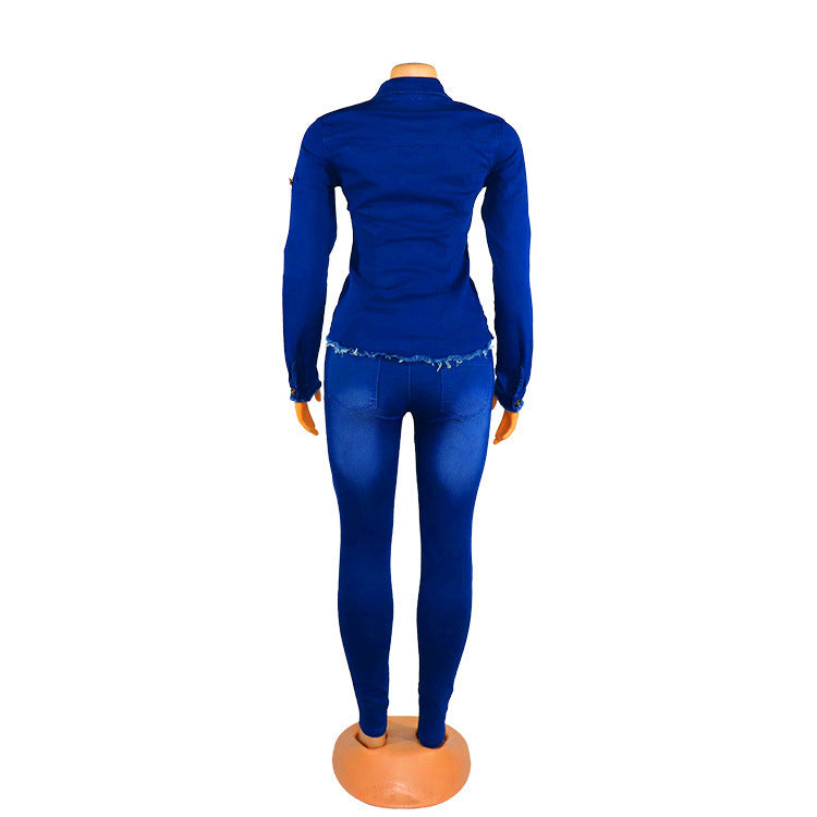 Denim Women's Fashion Denim Suit