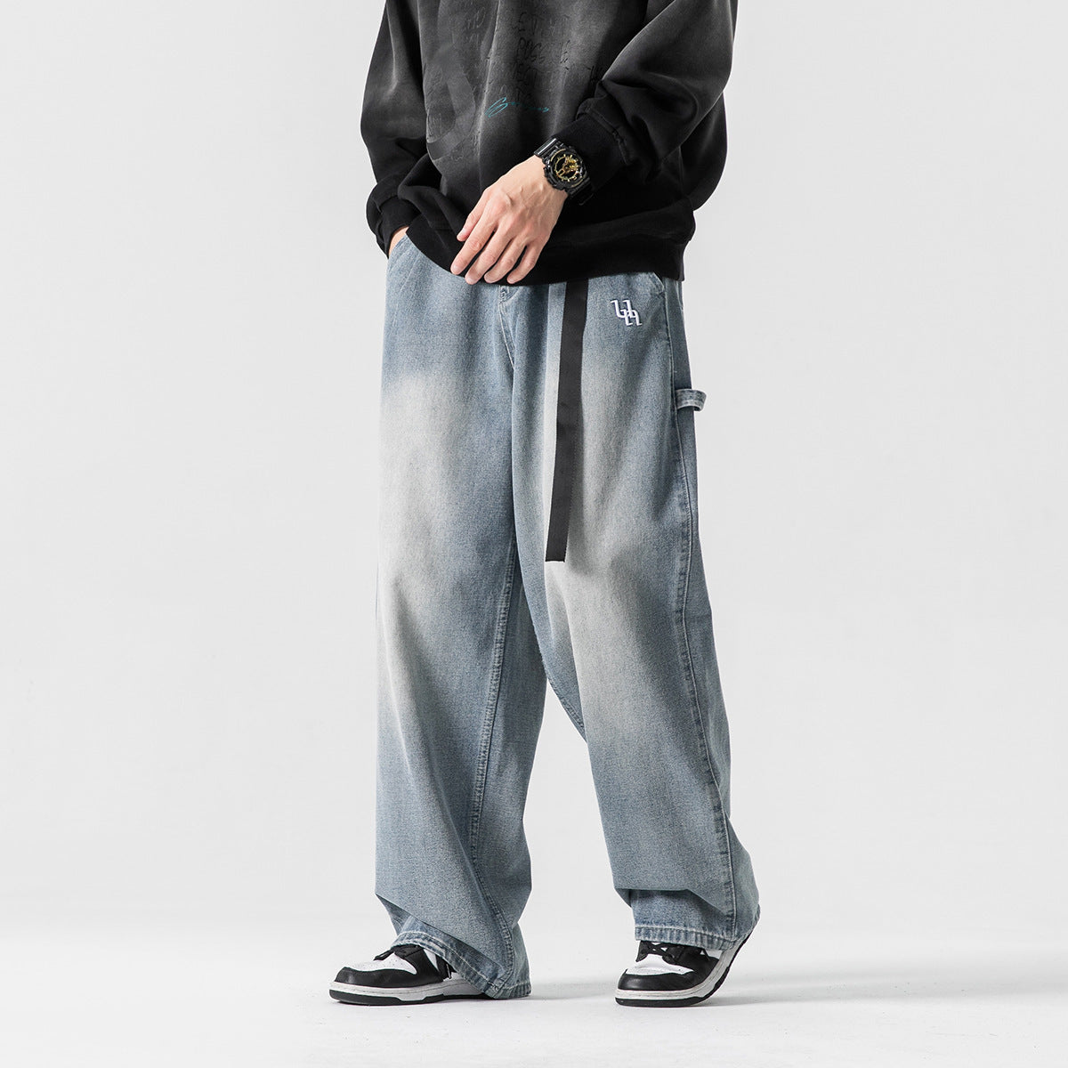 Fashion Personality Retro Loose Jeans Men