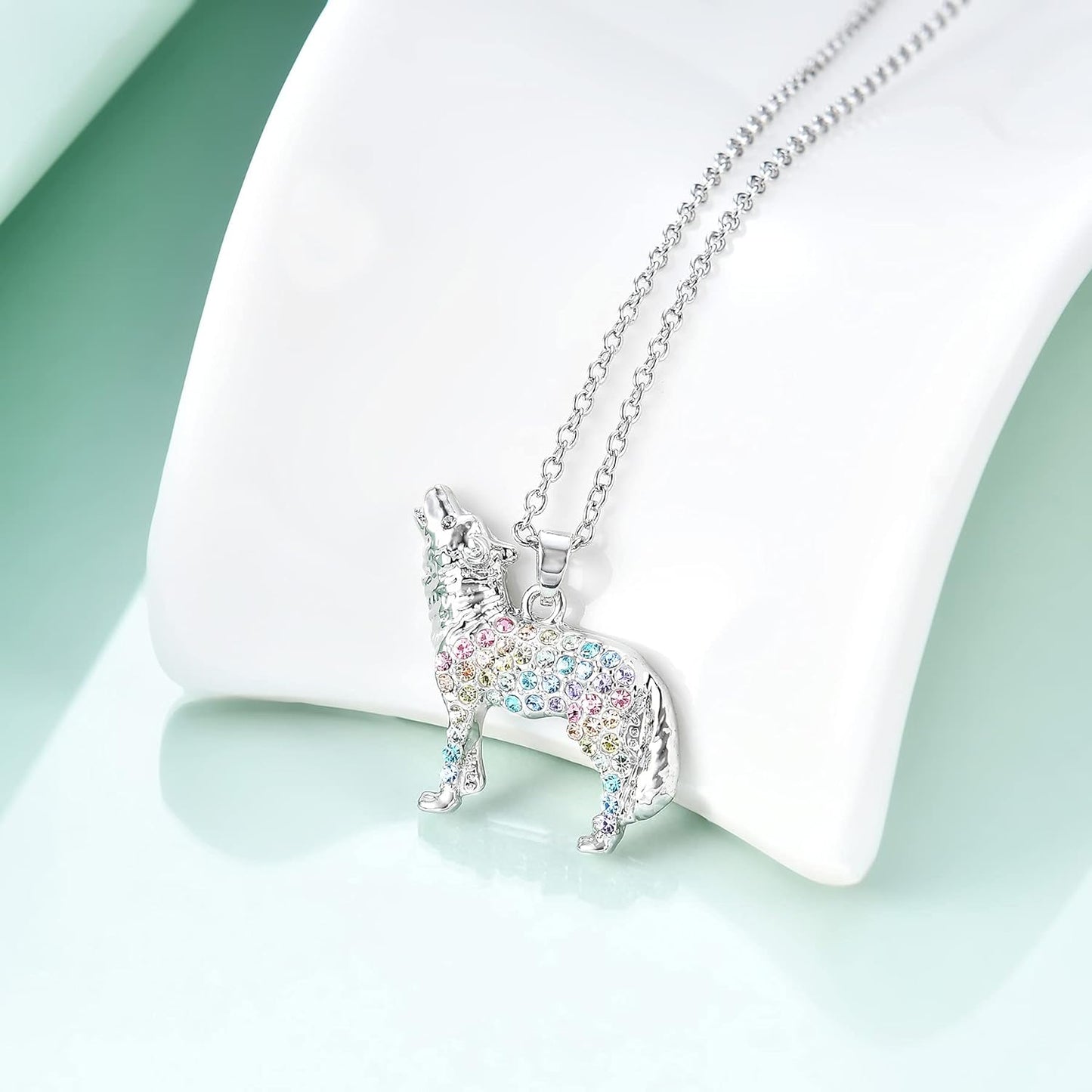 Horse Wolf Giraffe Dinosaur Necklace Gifts,Flamingo Elephant Sloth Llama Mermaid Necklaces Jewelry for Women