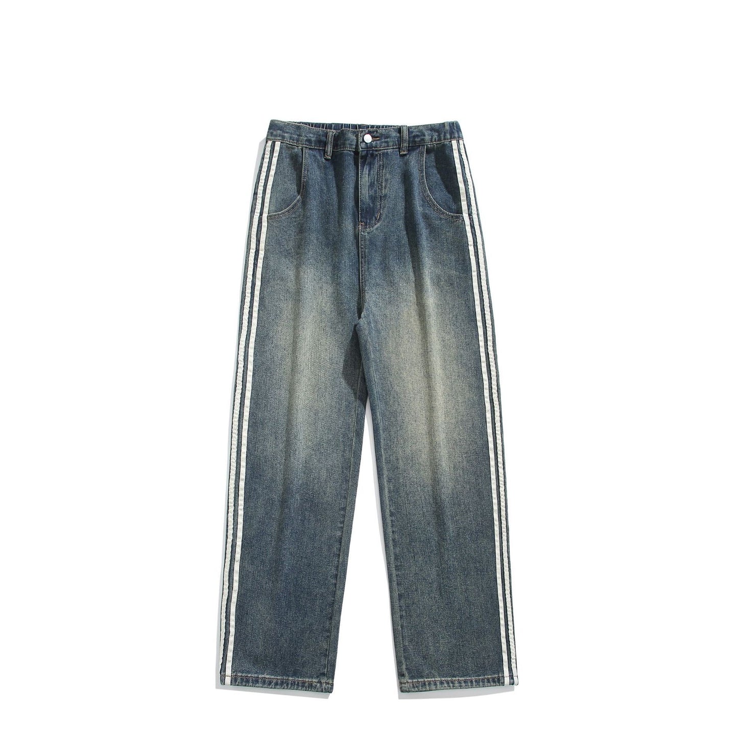 Fashion American Vintage Stripe Jeans Men