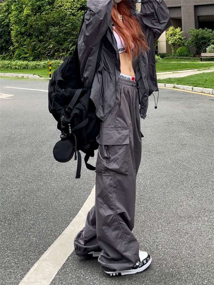 Cargo Pants Hip Hop Loose Couple Wide Leg Casual