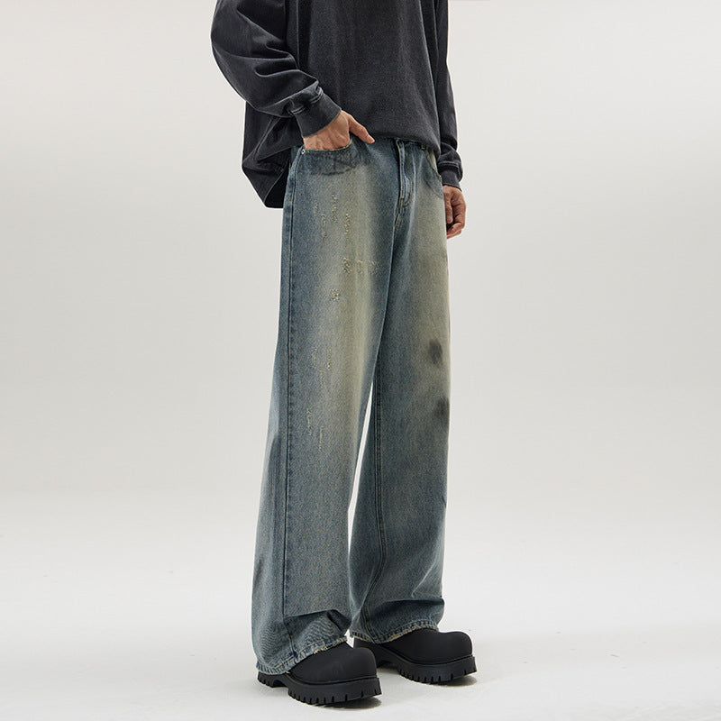 American-style Distressed Fashion Brand Jeans Men