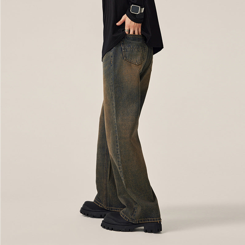 Fashion Personalized Washed Worn Jeans Men