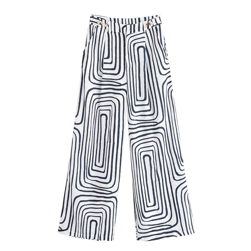 Summer Fashion Printed Geometric Women's Trousers