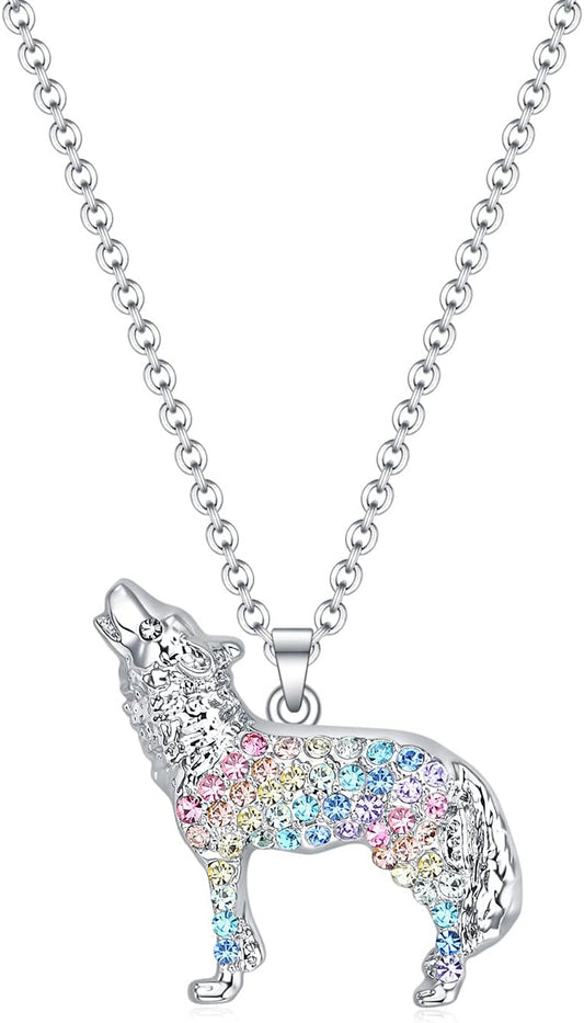 Horse Wolf Giraffe Dinosaur Necklace Gifts,Flamingo Elephant Sloth Llama Mermaid Necklaces Jewelry for Women