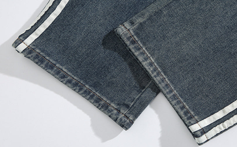 Fashion American Vintage Stripe Jeans Men